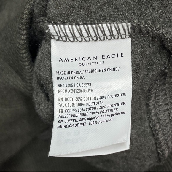 American Eagle cropped olive green sherpa sweater - Picture 6 of 8